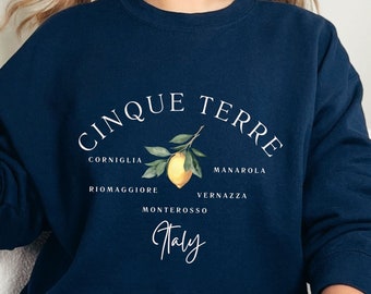 Italien Pullover, Cinque Terre Sweatshirt, Italienisches Sweatshirt, Italien Zitrone Pullover, Italien Geschenk, Unisex Schwere Mischung Rundhals-Sweatshirt