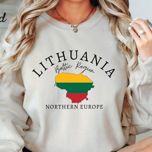 Lithuania Sweatshirt, Northern Europe Unisex Soft and Comfortable Crewneck Pullover