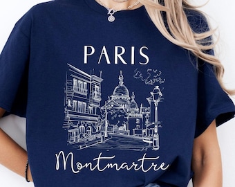 Montmartre Paris Shirt, Paris Travel T-shirt, France Shirt, Paris Tee, Unisex Travel Crewneck, France  T-shirt