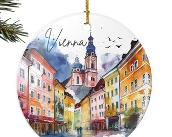 Vienna Christmas Ornament, Vienna Travel Souvenir Ornament,Vienna Trip Keepsake, Austria Gift Ornament Christmas Ornament