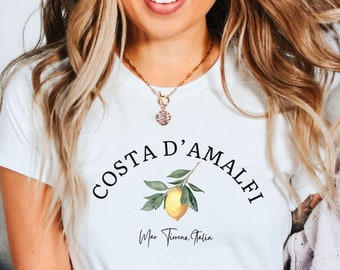 Camiseta Costa Amalfitana, Camiseta Sorrento Limones de Italia, Capri, Camiseta unisex de viaje Positano, súper suave y cómoda.