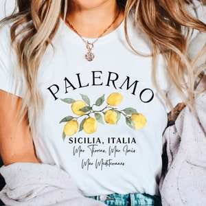 Palermo Sicilia Italy Shirt,  Sicily Lemons Tshirt, Palermo T shirt, Palermo Gift, Southern Italy Soft and Comfortable T-shirt, Unisex Shirt