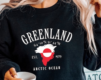 Bluza z Grenlandii, sweter z Danii, sweter unisex z grubej mieszanki z okrągłym dekoltem
