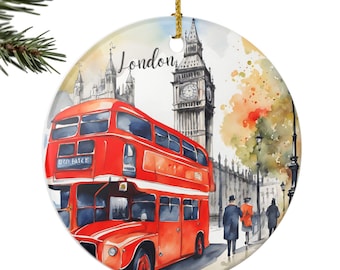 London Christmas Ornament, London Travel Souvenir Ornament, London Christmas Ornament, England Gift Ornament