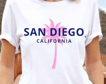 Koszula San Diego California, Koszulka San Diego CA, San Diego CA, Modna koszulka unisex z okrągłym dekoltem
