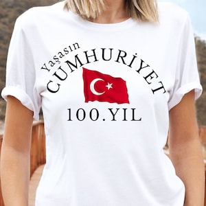 100th Anniversary of the Republic, Republic of Türkiye 100th Anniversary. Shirt,  Turkish Flag T Shirt, Unisex Crewneck Shirt