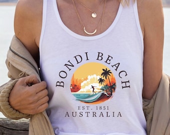 Bondi Beach Sydney Australia Tank Top,  Australia Tank Top, Australia Gift, Bondi Beach Gift, Women's Ideal Racerback