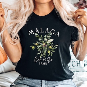 Malaga Spain Shirt, Malaga Olives T Shirt, Southern Spain Gift, Costa del Sol, Unisex Crewneck Soft and Comfortable T shirt