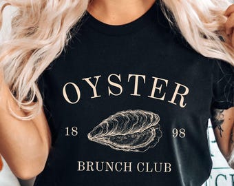 Camiseta Oyster, Camiseta Foodie, Camiseta Oyster, Camiseta Brunch Club Unisex Suave y Cómoda