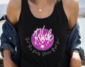 Trendy P!nk Tank Top, For Music Lovers Concert Tee For Pink,  Gift For Her, Concert Outfit  Women's Ideal Racerback Tank