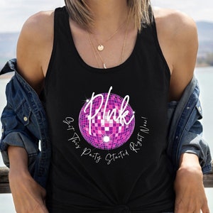 Trendy P!nk Tank Top, For Music Lovers Concert Tee For Pink,  Gift For Her, Concert Outfit  Women's Ideal Racerback Tank