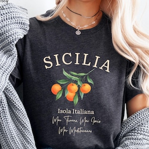 Sicily Italy Shirt, Sicily Oranges, Mediterranean Sea, Southern Italy Soft and Comfortable T-Shirt