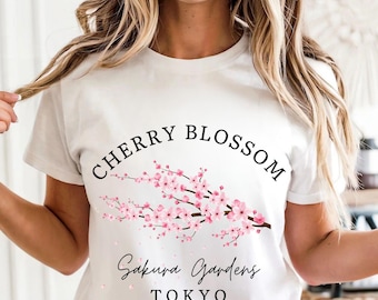 Cherry Blossom Gardens Japan T-shirt, Sakura Gardens Tokyo T- shirt, Japanese T-shirt, Unisex Crewneck  T- shirt
