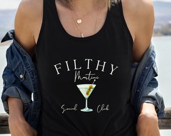 Martini Cocktail Tank Top, Fishy Martini Lover Gift, Dirty Martini Shirt,   Women's Ideal Racerback Tank Top