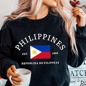Philippines Sweatshirt, Republic of the Philippines Sweater, Filipino Flag Unisex Crewneck Pullover