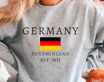 Germany Sweatshirt, Deutschland Flag Sweater, Germany Crewneck Unisex Heavy Blend Crewneck Sweatshirt