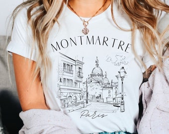 Montmartre Paris Shirt, Paris Travel T-shirt, France Shirt, Paris Tee, Unisex Travel Crewneck, France  T-shirt