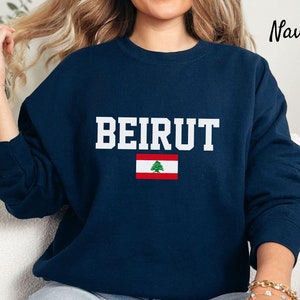 Beirut Lebanon Sweatshirt, Lebanese Flag, Unisex Soft and Comfortable Sweatshirt
