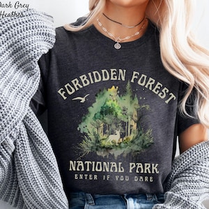 Forbidden Forest National Park Wizard T Shirt, Magical Crewneck Bookish T shirt, Universal Apparel Fandom Merch, Unisex Crewneck Shirt