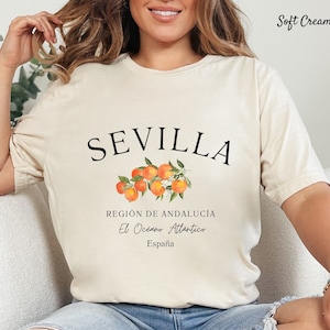 Seville Spain T Shirt, Sevilla Oranges, Espana T Shirt, Sevilla T shirt, The Adriatic Ocean, Southern Spain Soft and Comfortable T shirt