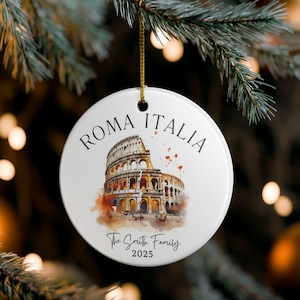 Custom Rome  Italy Christmas Ornament, Rome Family Trip  Souvenir Ornament, Italy Christmas Ornament, Italy Gift Ornament