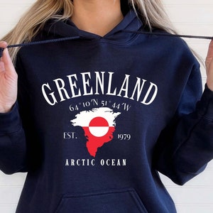 Greenland Hoodie, Arctic Ocean Hoodie, Denmark Gift,  Unisex Heavy Blended Hooded Sweatshirt
