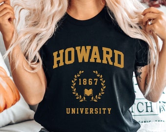 Howard University T Shirt Alumni Crewneck Vintage Clothing College Merch Tee Varsity Student, College Crewneck Unisex T shirt