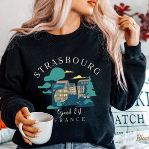 Estrasburgo Francia Sudadera, Travel France Sweather, Grand East France Travel Gift Crewneck Suéter Unisex Jersey