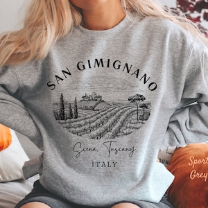 Italy  Sweatshirt, San Gimignano Siena Tuscany Italy Unisex Heavy Blend Crewneck Sweatshirt