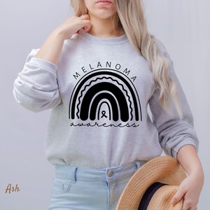 Melanoma Awareness Sweatshirt,Wear Black for Melanoma Support, Melanoma Cancer Remembrance, Black Awareness Pullover, Unisex Crewneck