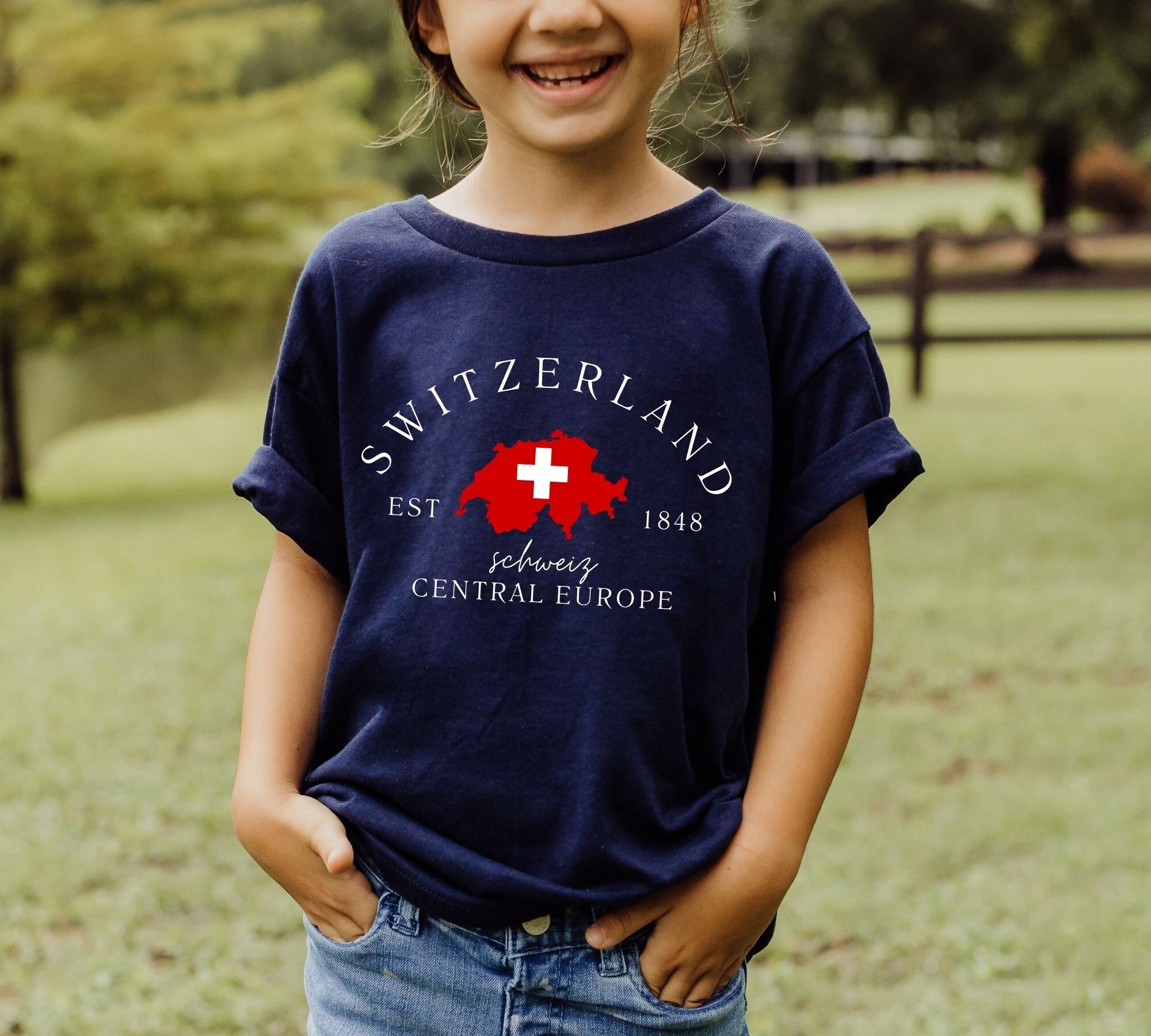 Switzerland Shirt for Kids , Zurich T-shirt, Youth Swiss Flag T