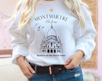 Montmartre Paris Sweatshirt, Paris Travel, France Sweatshirt, Travel Crewneck,Sacre Coeur Montmartre Paris Unisex Heavy Blend Crewneck