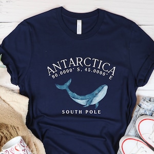 Antarctica Shirt, Antarctica T shirt, Whale T shirt, South Pole Shirt, Unisex  Travel Crewneck T-shirt