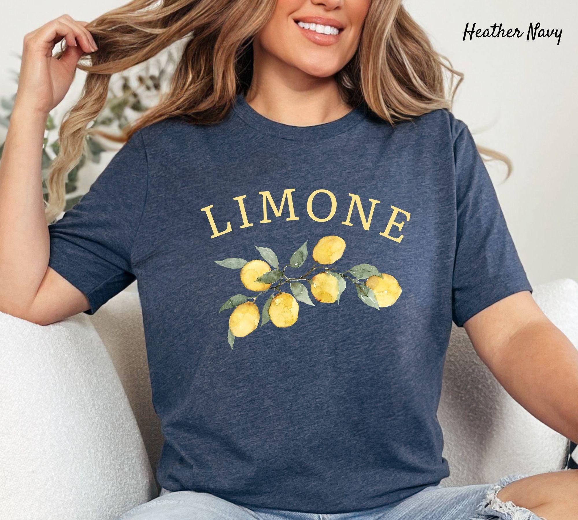 carorie　LIGHT PONTE T-SHIRT LEMON Limone T-shirt, Lemon Shirt, Limone Tshirt, Italian Lemon