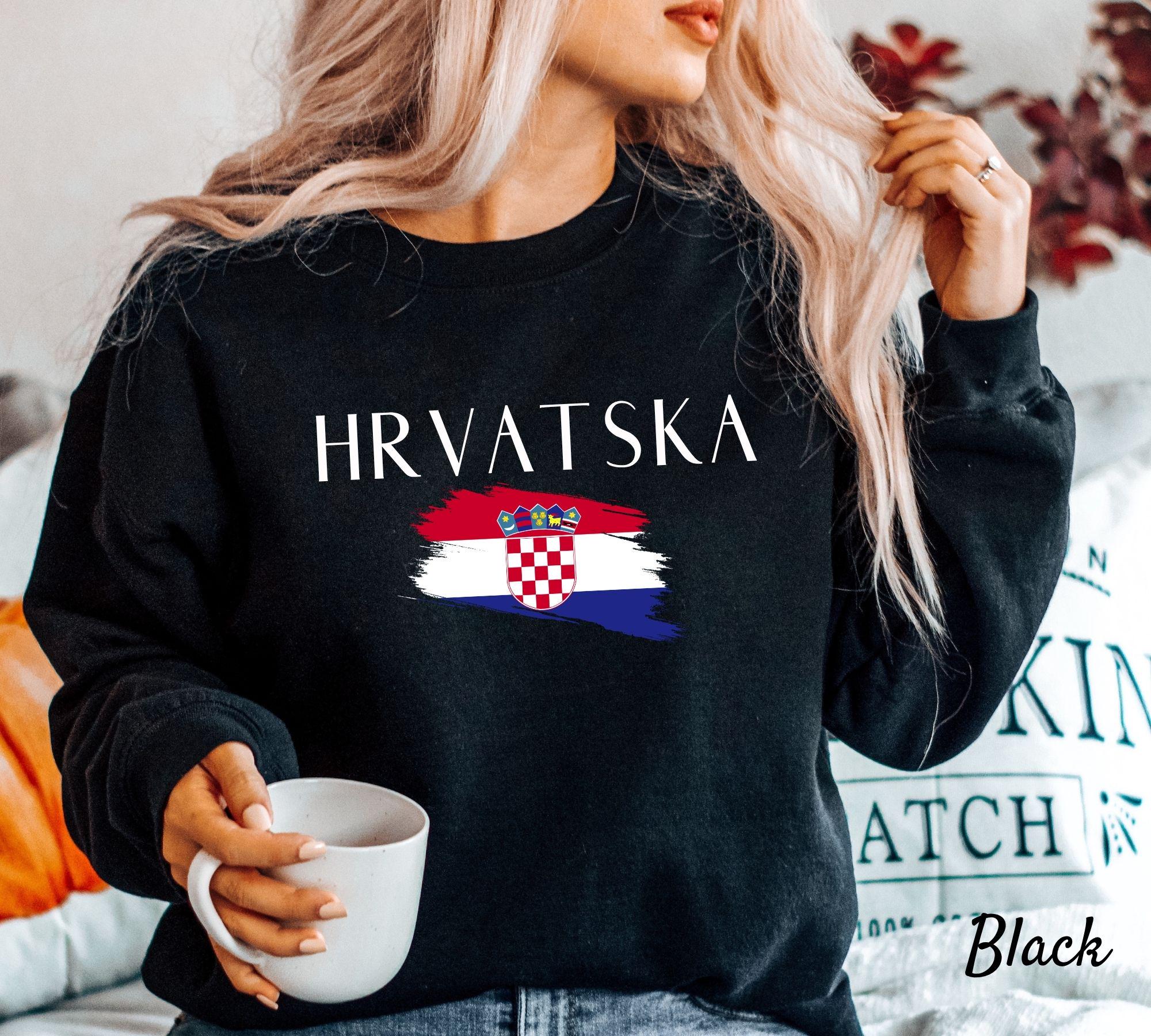 Hrvatska Croatia Flag Sweatshirt, Croatian Victory Day, Unisex Crewneck Pullover, International Gift, European Clothing