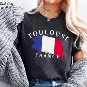 Toulouse T Shirt, France Flag Shirt,  France Travel Gift Crewneck Shirt, Unisex France Crewneck
