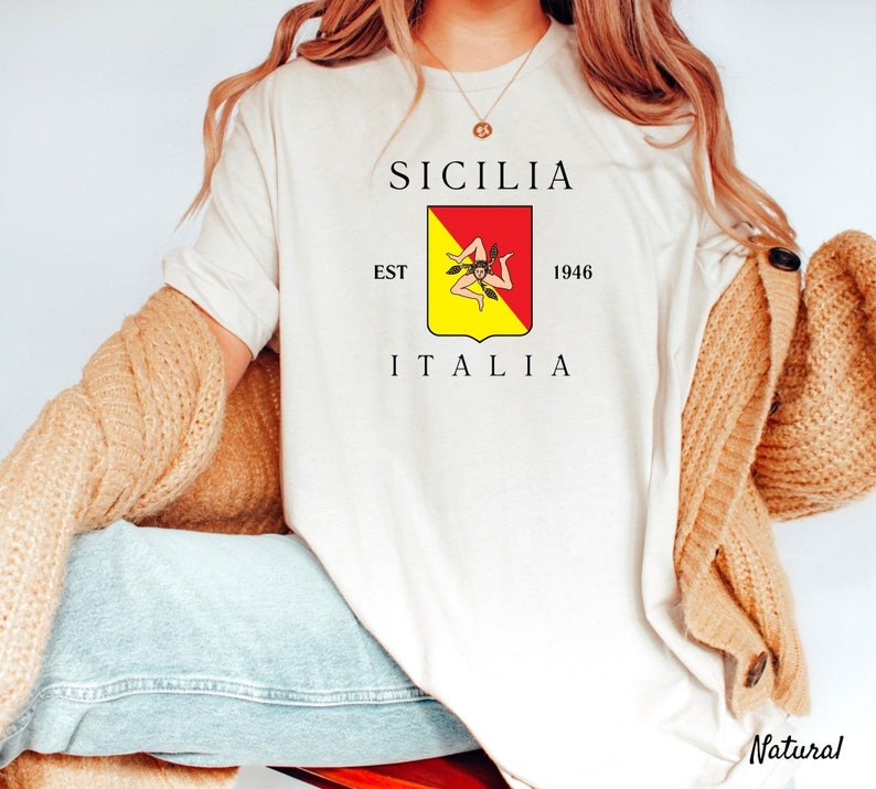 T-shirt Catania Sicilia Italia - Coton, Noir, Marque B&C, Neuf Avec étiquettes