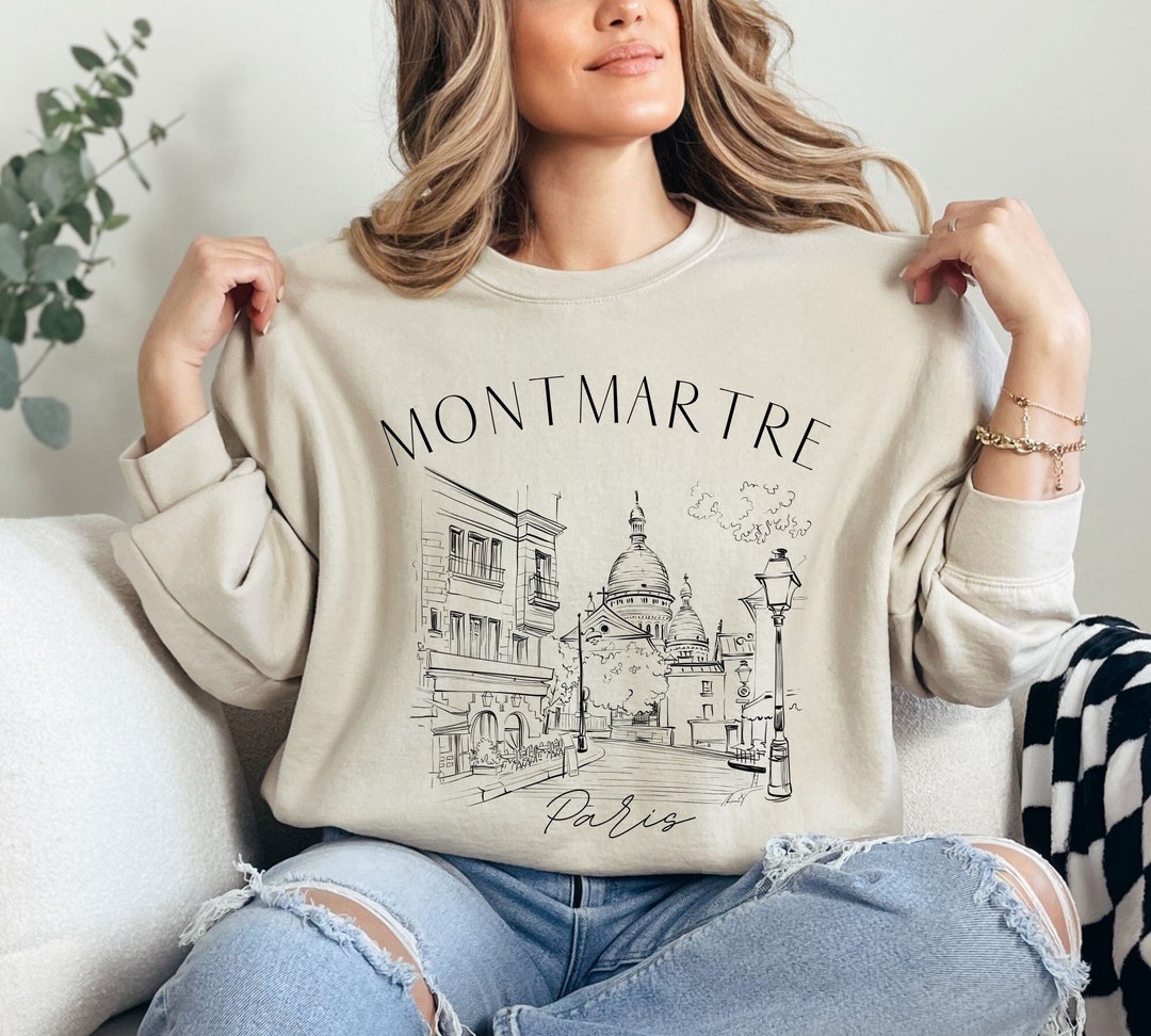 Sweat Femme Paris Tour D'Or - Vert Avec Motif Doré - Taille M