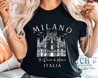 Milano Italy T Shirt , Travel Italy Crewneck Unisex Soft and Comfortable T- shirt
