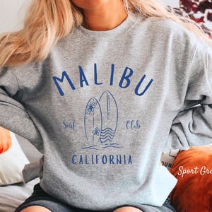 Malibu California Pullover, Unisex Crewneck Sweatshirt