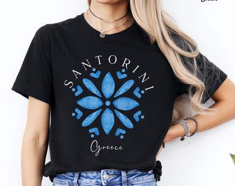 Santorini Greece Shirt Santorini Lover Gift Travel Greece T Shirt  Greece T Shirt Greek Island Styled Shirt, Soft and Comfortable T-Shirt