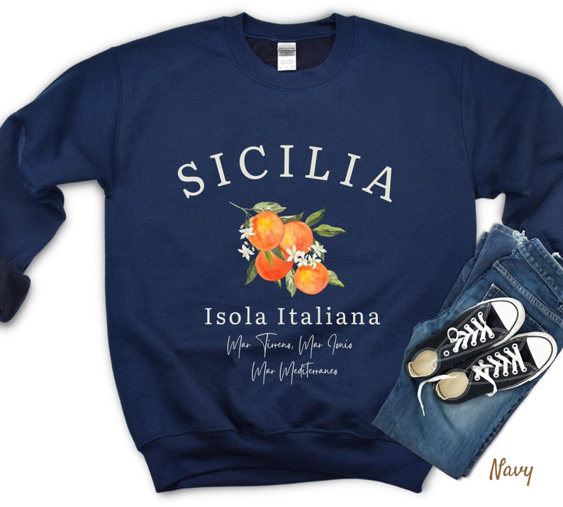 Italy Sweater Sicilia Island Italy Sweatshirt Sicily Etsy