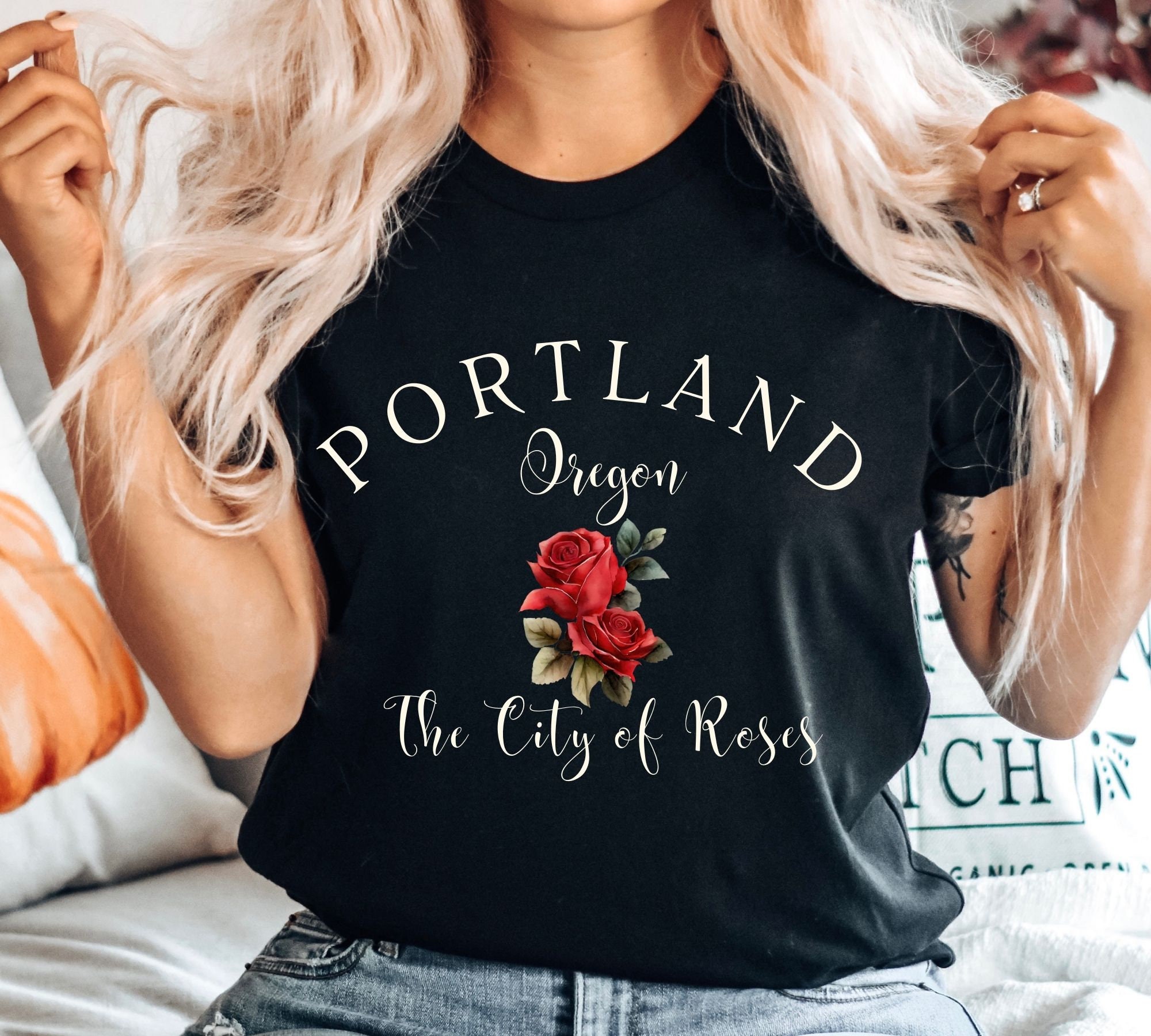 Portland Shirt,  Portland Oregon TShirt , Oregon City of Roses T shirt, Portland Gift, Unisex Crewneck T-shirt
