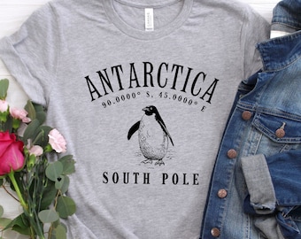 Antarctica Shirt, Antarctica T shirt, Penguin T shirt, South Pole Shirt, Unisex  Travel Crewneck T-shirt