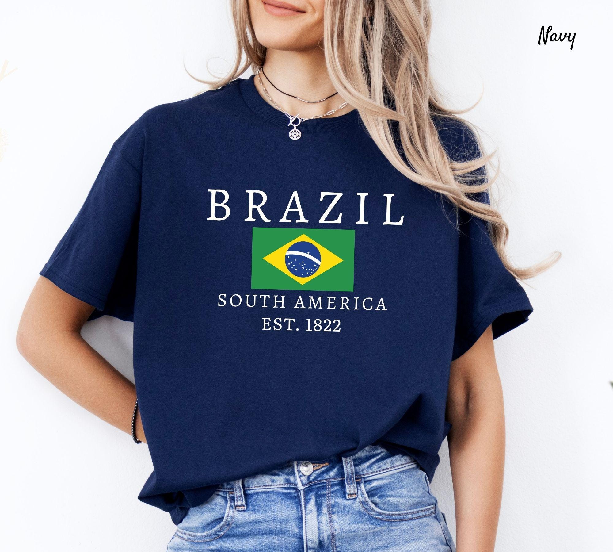 ブラジルTシャツ、ブラジル国旗シャツ、南米ブラジルギフト、ユニ