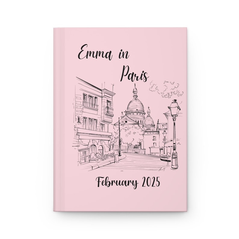 Custom Paris Travel Journal, Paris Vacation Notebook, Paris Sketchbook, Personalized Planner Hardcover Journal image 2