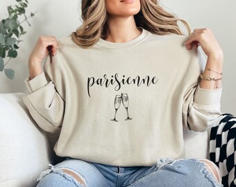 AryasDreamDesigns Paris Sweatshirt Paris Travel France Sweatshirt Travel Crewneck Parisienne Sweater Gift Unisex Heavy Blend Crewneck