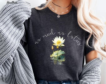 No Mud, No Lotus T-shirt, Unisex Zen Meditation Lotus Flower T-shirt Aesthetic clothing Inspirational Tee, Yoga Meditation T shirt