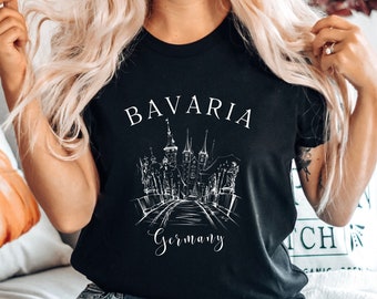 Camiseta Bavaria Germany: Camiseta de viagem pela Alemanha, gola redonda unissex