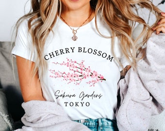 Cherry Blossom Gardens Japan T-shirt,  Sakura Gardens Tokyo T- shirt, Japanese T-shirt, Sakura Shirt, Crewneck  T- shirt